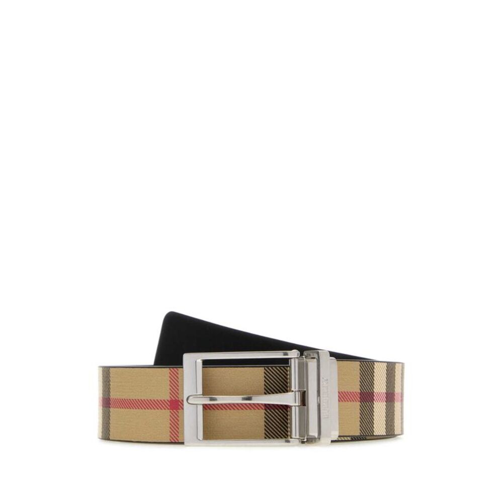 Burberry Men Printed Canvas Reversible Check Belt
